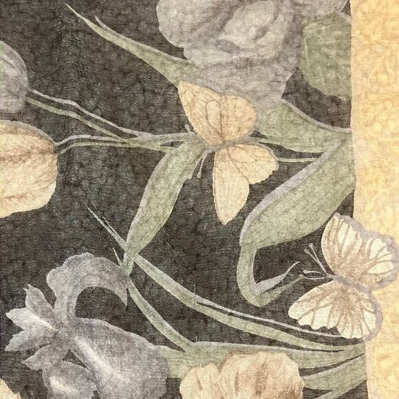 Black butterfly floral scarf, whimsigoth bohemian whimsy fairycore - Picture 4 of 8